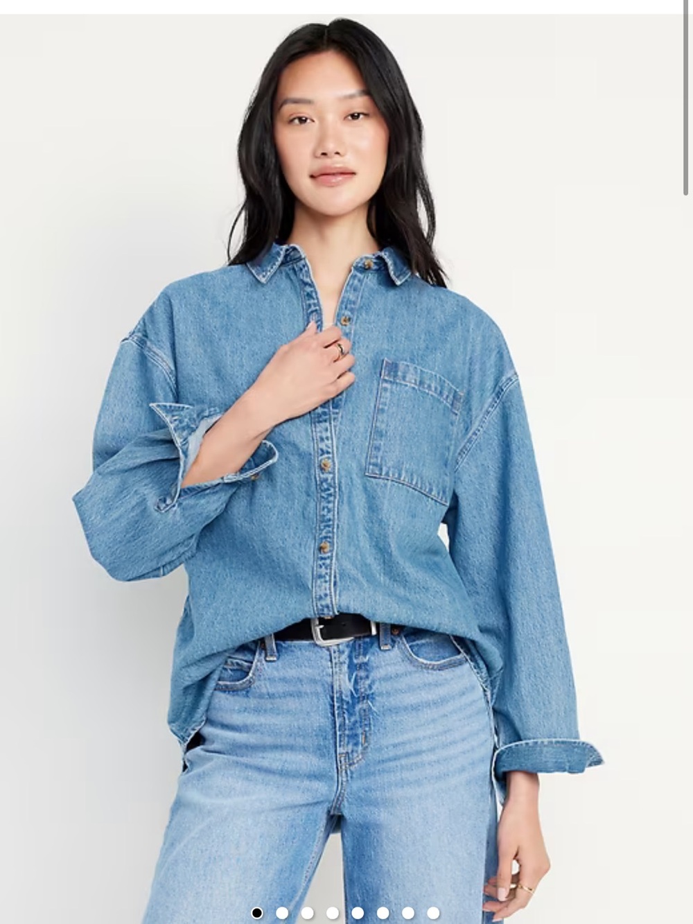 Old Navy Boyfriend (Oversized) True Denim Shirt Size Small
